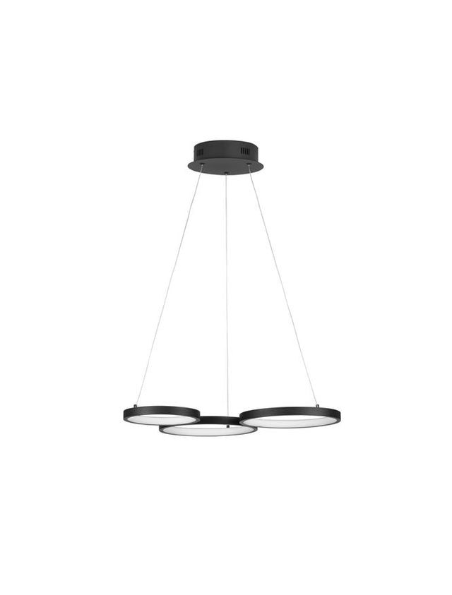 MAGNUS Triac Dimmable Sandy Black Aluminiun & Acrylic LED 28 Watt 230 Volt 1900Lm 3000K IP20 D: 55 W: 51.5 H: 120 cm Adjustable Height