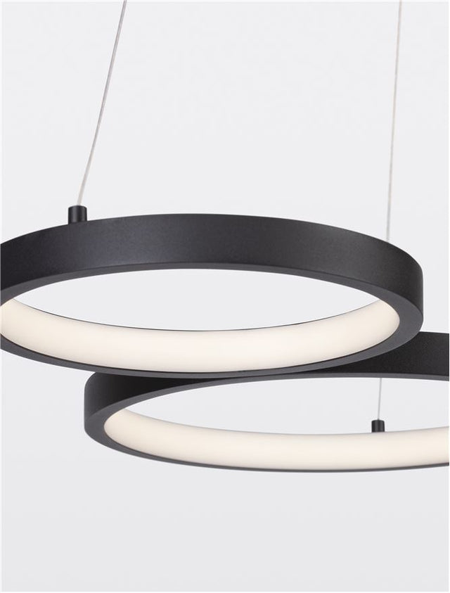 MAGNUS Triac Dimmable Sandy Black Aluminiun & Acrylic LED 28 Watt 230 Volt 1900Lm 3000K IP20 D: 55 W: 51.5 H: 120 cm Adjustable Height