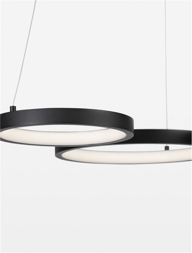 MAGNUS Triac Dimmable Sandy Black Aluminiun & Acrylic LED 28 Watt 230 Volt 1900Lm 3000K IP20 D: 55 W: 51.5 H: 120 cm Adjustable Height