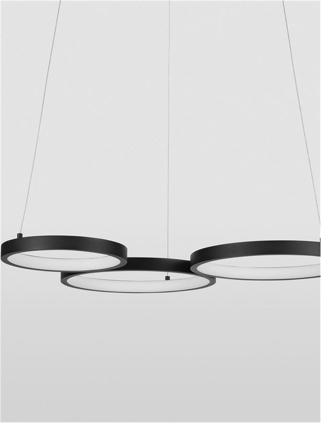 MAGNUS Triac Dimmable Sandy Black Aluminiun & Acrylic LED 28 Watt 230 Volt 1900Lm 3000K IP20 D: 55 W: 51.5 H: 120 cm Adjustable Height