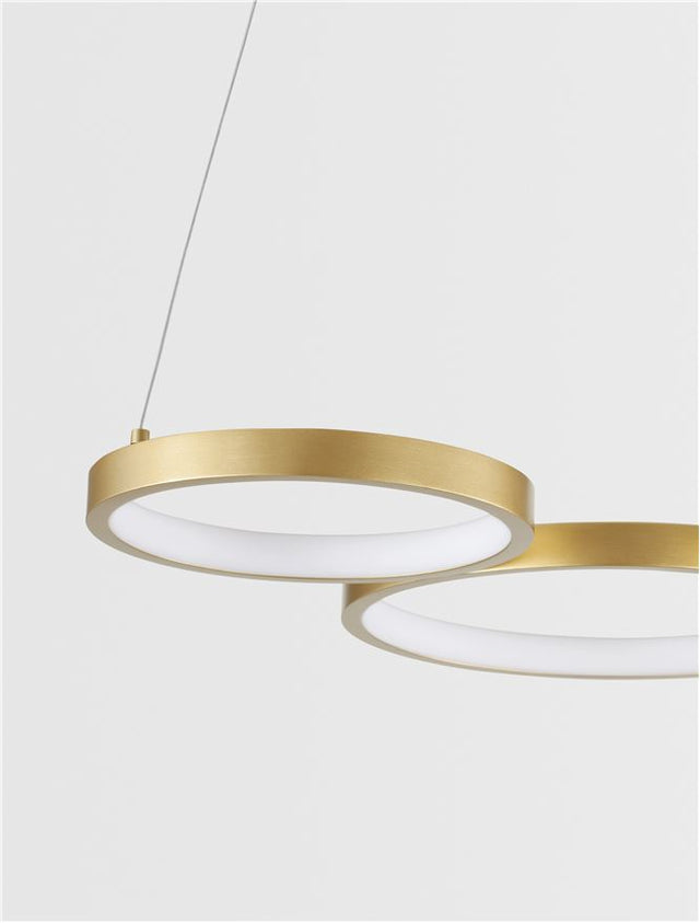 MAGNUS Triac Dimmable Brass Gold Aluminiun & Acrylic LED 28 Watt 230 Volt 1900Lm 3000K IP20 D: 55 W: 51.5 H: 120 cm Adjustable Height