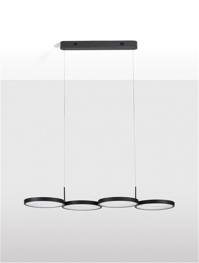 MAGNUS Triac Dimmable Sandy Black Aluminiun & Acrylic LED 41 Watt 230 Volt 2300Lm 3000K IP20 L: 84 W: 32 H: 120 cm Adjustable Height