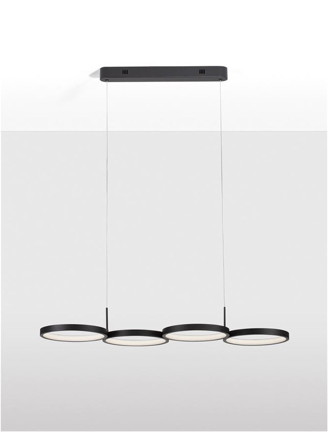 MAGNUS Triac Dimmable Sandy Black Aluminiun & Acrylic LED 41 Watt 230 Volt 2300Lm 3000K IP20 L: 84 W: 32 H: 120 cm Adjustable Height
