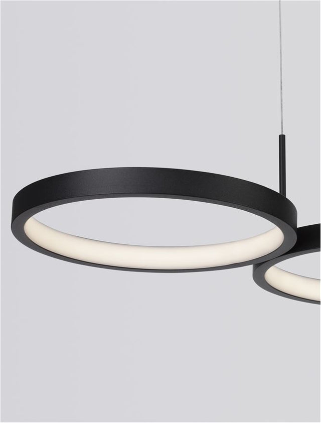 MAGNUS Triac Dimmable Sandy Black Aluminiun & Acrylic LED 41 Watt 230 Volt 2300Lm 3000K IP20 L: 84 W: 32 H: 120 cm Adjustable Height