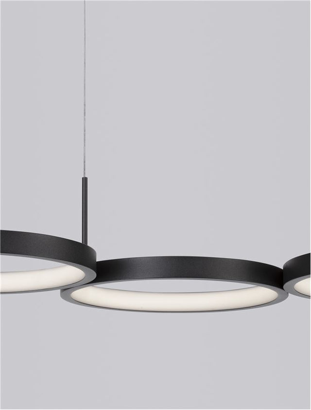 MAGNUS Triac Dimmable Sandy Black Aluminiun & Acrylic LED 41 Watt 230 Volt 2300Lm 3000K IP20 L: 84 W: 32 H: 120 cm Adjustable Height