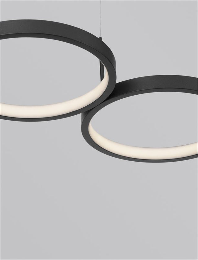 MAGNUS Triac Dimmable Sandy Black Aluminiun & Acrylic LED 41 Watt 230 Volt 2300Lm 3000K IP20 L: 84 W: 32 H: 120 cm Adjustable Height
