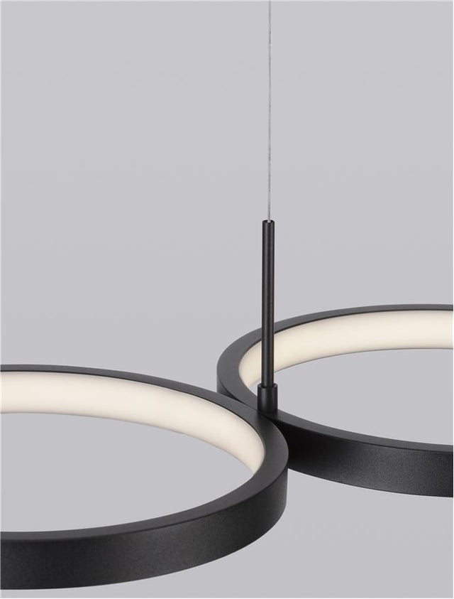 MAGNUS Triac Dimmable Sandy Black Aluminiun & Acrylic LED 41 Watt 230 Volt 2300Lm 3000K IP20 L: 84 W: 32 H: 120 cm Adjustable Height