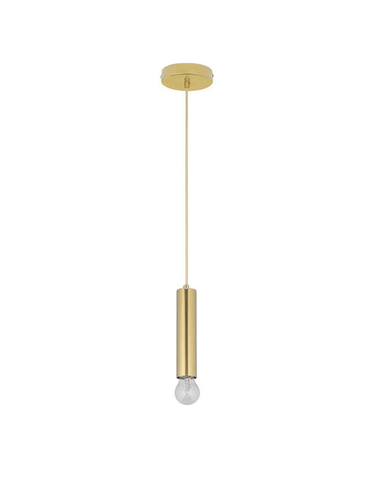 NORWAY Gold Metal Gold Fabric Wire LED E27 1x12 Watt 230 Volt IP20 Bulb Excluded D: 4.5 H1: 20 H2: 180 cm Adjustable height