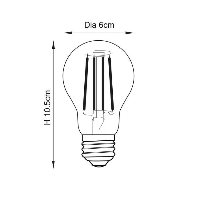 E27 LED filament GLS Dimmable