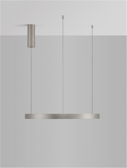 PERRINE Triac Dimmable Bruched Champagne Silver Aluminium & Acrylic LED 40 Watt 230 Volt 2800Lm 3000K IP20 D: 60 H: 150 cm Adjustable height