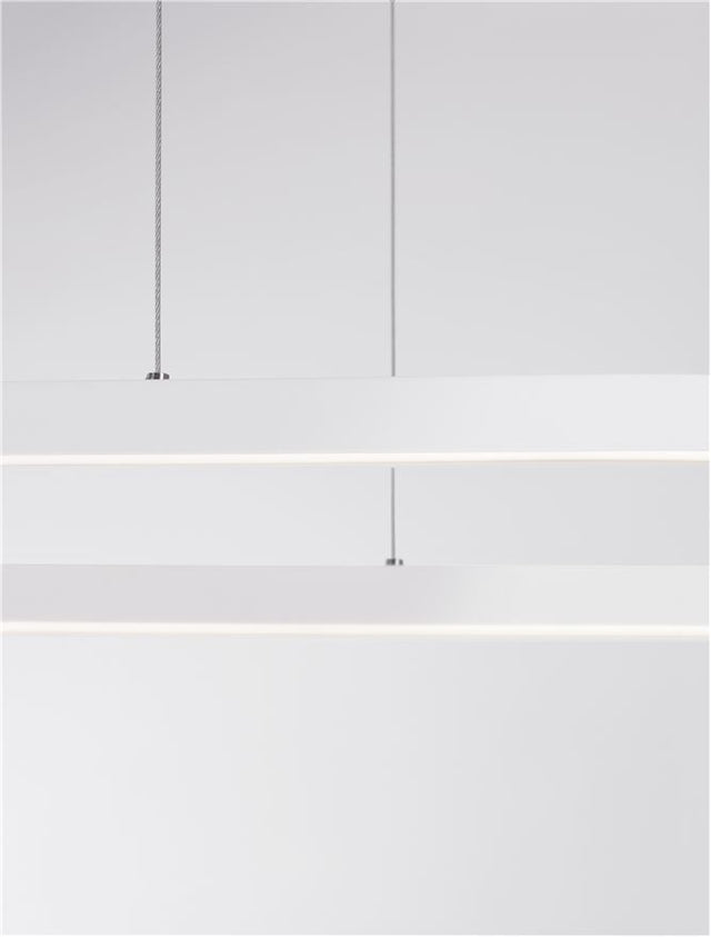 CUPPE Triac Dimmable Sandy White Aluminum & Acrylic LED 56 Watt 230 Volt 6989Lm 3000K IP20 L: 120 W: 35 H: 200 cm Adjustable Height