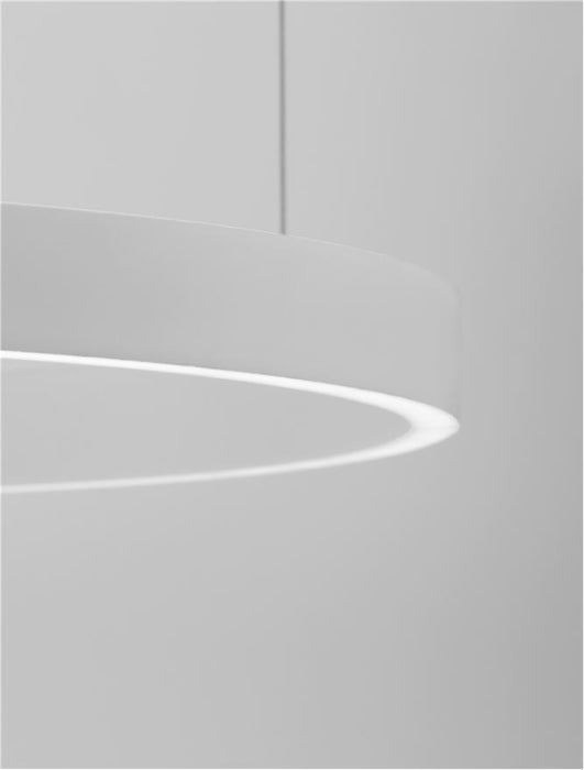 ELOWEN Triac Dimmable Sandy White Aluminium & Acrylic LED 77 Watt 220 Volt 3326Lm 3000K IP20 Up & Down Light D: 80 H: 150 cm Adjustable Height