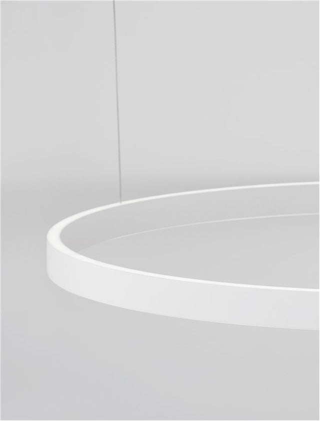 ELOWEN Triac Dimmable Sandy White Aluminium & Acrylic LED 106 Watt 230 Volt 4899Lm 3000K IP20 Up & Down Light D: 98 H: 200 cm Adjustable Height