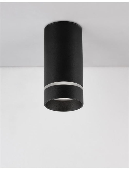 ESCA Sandy Black Aluminium & Acrylic LED GU10 1x10 Watt IP20 220-240 Volt Bulb Excluded D: 6 H: 12.5 cm