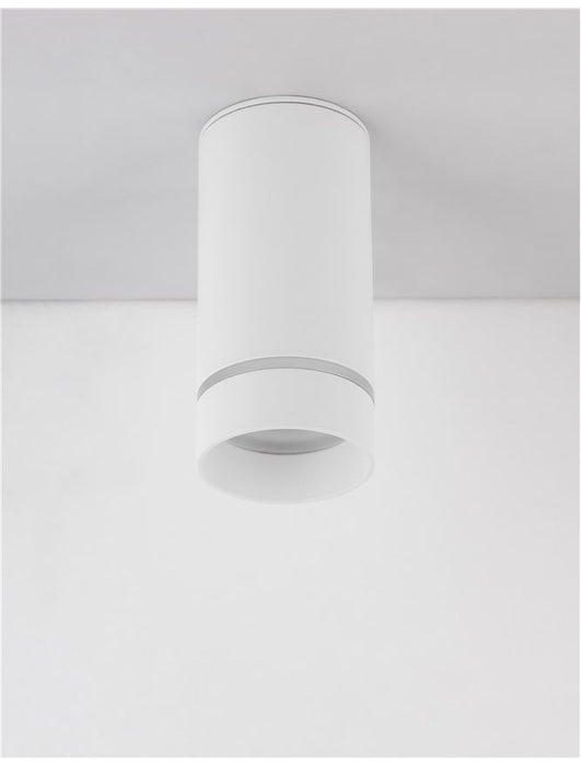 ESCA Sandy White Aluminium & Acrylic LED GU10 1x10 Watt IP20 220-240 Volt Bulb Excluded D: 6 H: 12.5 cm