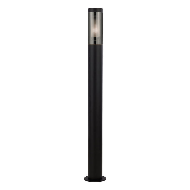Batton Outdoor Post - Black Metal & Smoked Polycarbonate
