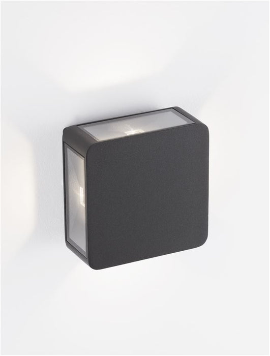 SERIKA Anthracite Die-Casting Aluminium & Clear Glass LED 8 Watt 188Lm 3000K 220-240V Beam Angle 222º IP65 L: 11 W: 6 H: 11 cm
