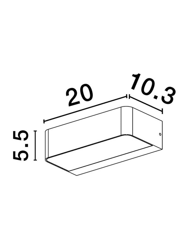 VIDENO Anthracite Die-Casting Aluminium & Clear Glass LED 10 Watt 302Lm 3000K 220-240V Beam Angle 270º IP65 L: 20 W: 10.3 H: 5.5 cm