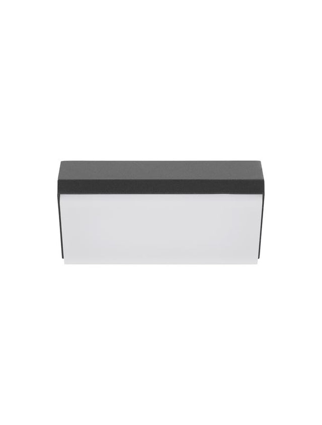 ZENON Anthracite die-Casting Aluminium & Frost Acrylic LED 10 Watt 558Lm 3000K 220-240V Beam Angle 114º IP65 L: 18 W: 7.5 H: 9 cm