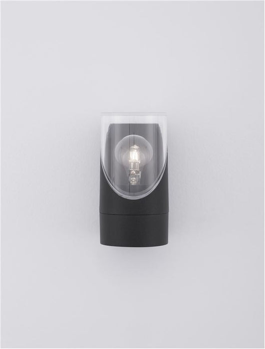 SELENA Anthracite Die-Casting Aluminum & Clear Acrylic LED E27 1x12 Watt 220-240 Volt Bulb Excluded IP65 D: 9 W: 10.1 H: 17.1 cm