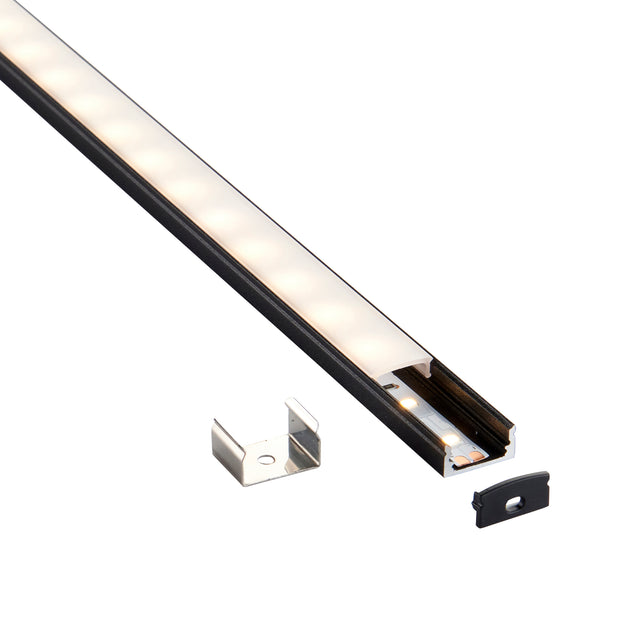 RigelSLIM Surface 2m Aluminium Profile/Extrusion Black
