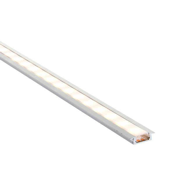RigelSLIM Recessed 2m Aluminium Profile/Extrusion Silver