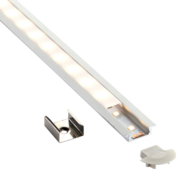 RigelSLIM Recessed 2m Aluminium Profile/Extrusion Silver