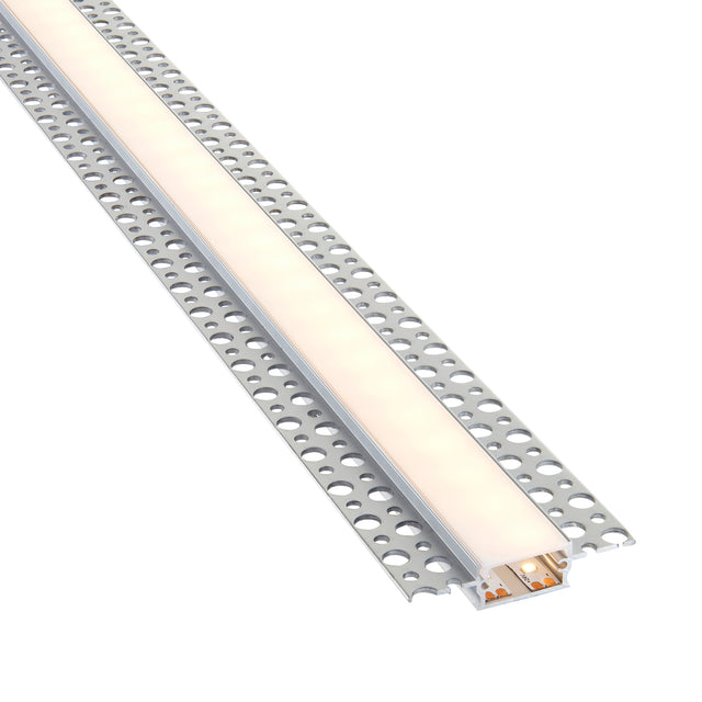 Rigel Plaster-in Wide 2m Aluminium Profile/Extrusion Silver