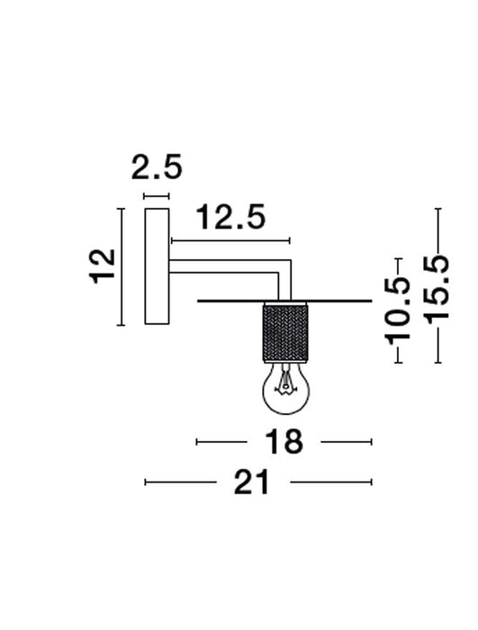 ROYAL Black Metal LED E27 1x12 Watt 230 Volt IP20 Bulb Excluded D: 12 W: 21 H: 15.5 cm
