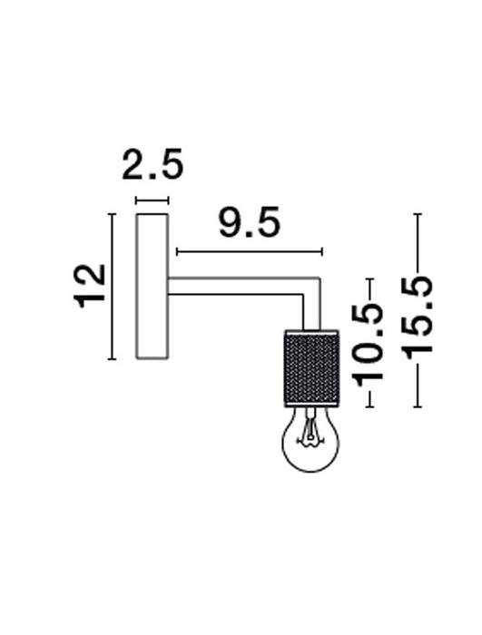 ROYAL Black Metal LED E27 1x12 Watt 230 Volt IP20 Bulb Excluded D: 12 W: 12 H: 15.5 cm