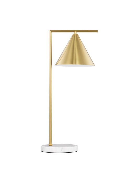SWAY Brass Metal & White Marble Base LED E27 1x12 Watt 230 Volt IP20 Bulb Excluded Cable Length: 130 cm D: 19 W: 26 H: 60 cm