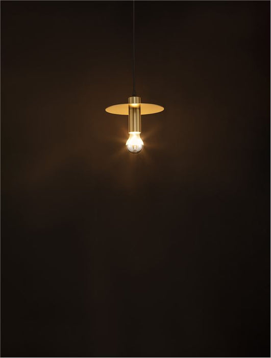 ROYAL Gold Metal LED E27 1x12 Watt 230 Volt IP20 Bulb Excluded D: 20 H 1: 14.5 H 2: 180 cm Adjustable height