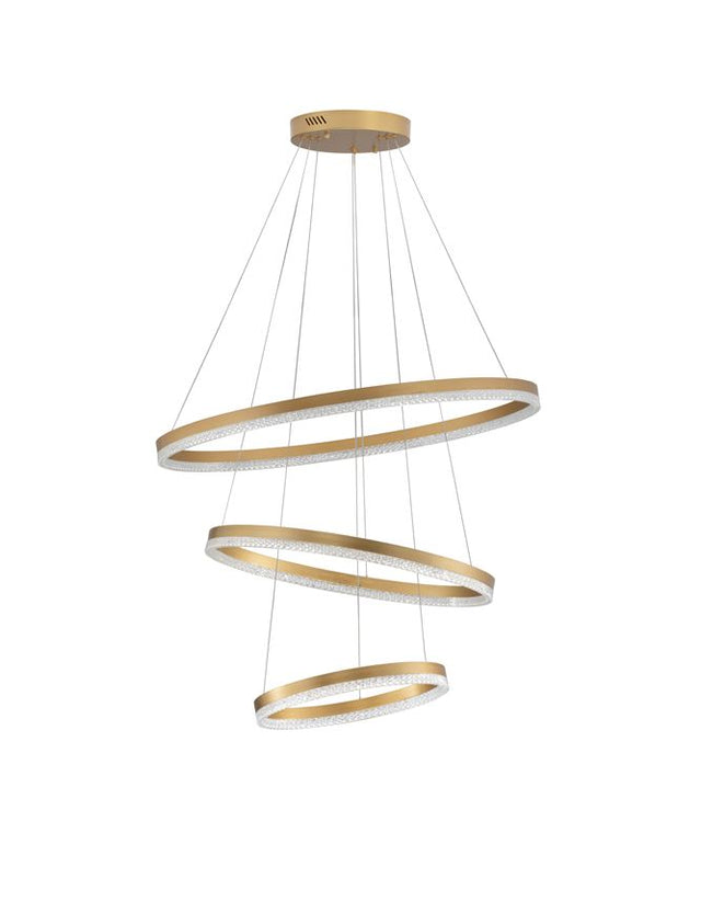 ADRIA Triac Dimmable Brass Gold Aluminium LED 97 Watt 220 Volt 9452Lm 3000K IP20 D: 80 H: 300 cm Adjustable Height