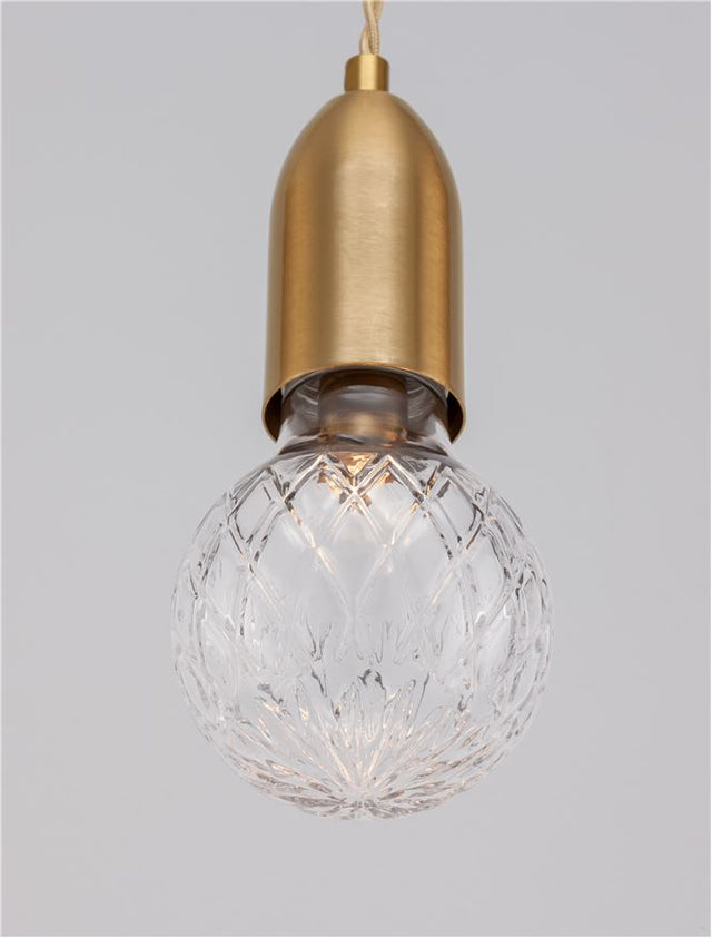 VEDA Brass Metal & Clear Glass LED G9 1x6 Watt 230 Volt IP20 Bulb Excluded D: 9.5 H: 120 cm Adjustable height