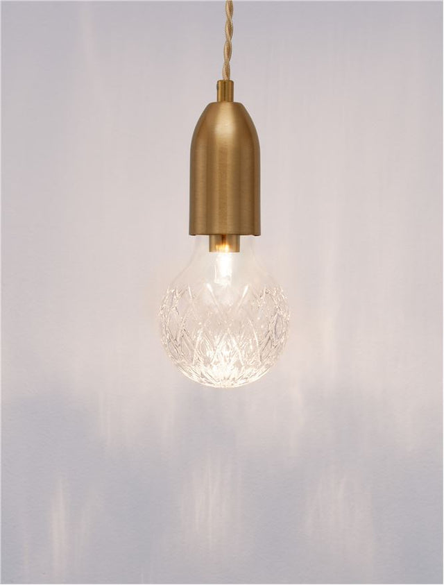VEDA Brass Metal & Clear Glass LED G9 1x6 Watt 230 Volt IP20 Bulb Excluded D: 9.5 H: 120 cm Adjustable height