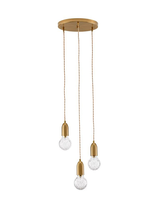 VEDA Brass Metal & Clear Glass LED G9 3x6 Watt 230 Volt IP20 Bulb Excluded D: 30 H: 150 cm Adjustable height