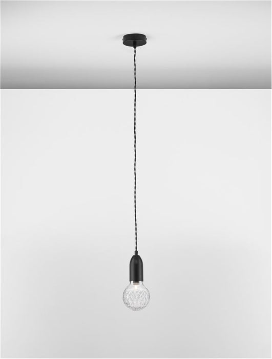 VEDA Black Metal & Clear Glass LED G9 1x6 Watt 230 Volt IP20 Bulb Excluded D: 9.5 H: 120 cm Adjustable height