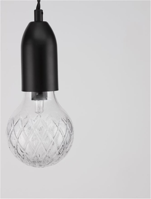 VEDA Black Metal & Clear Glass LED G9 1x6 Watt 230 Volt IP20 Bulb Excluded D: 9.5 H: 120 cm Adjustable height