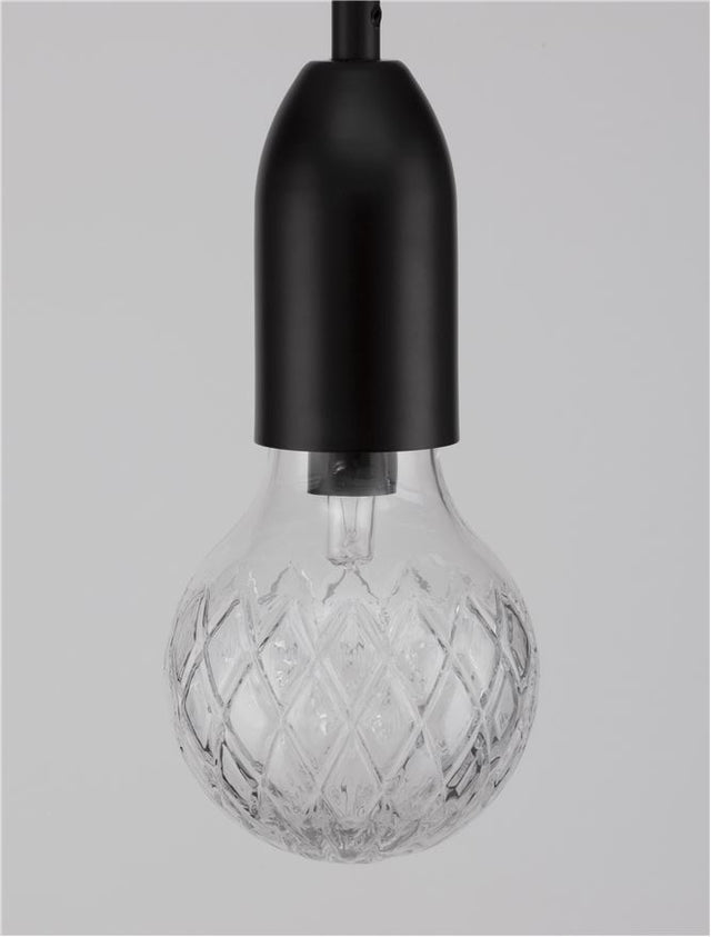 VEDA Black Metal & Clear Glass LED G9 1x6 Watt 230 Volt IP20 Bulb Excluded D: 9.5 H: 120 cm Adjustable height