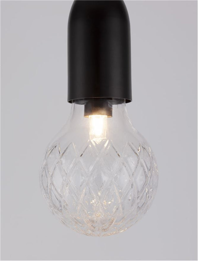 VEDA Black Metal & Clear Glass LED G9 1x6 Watt 230 Volt IP20 Bulb Excluded D: 9.5 H: 120 cm Adjustable height