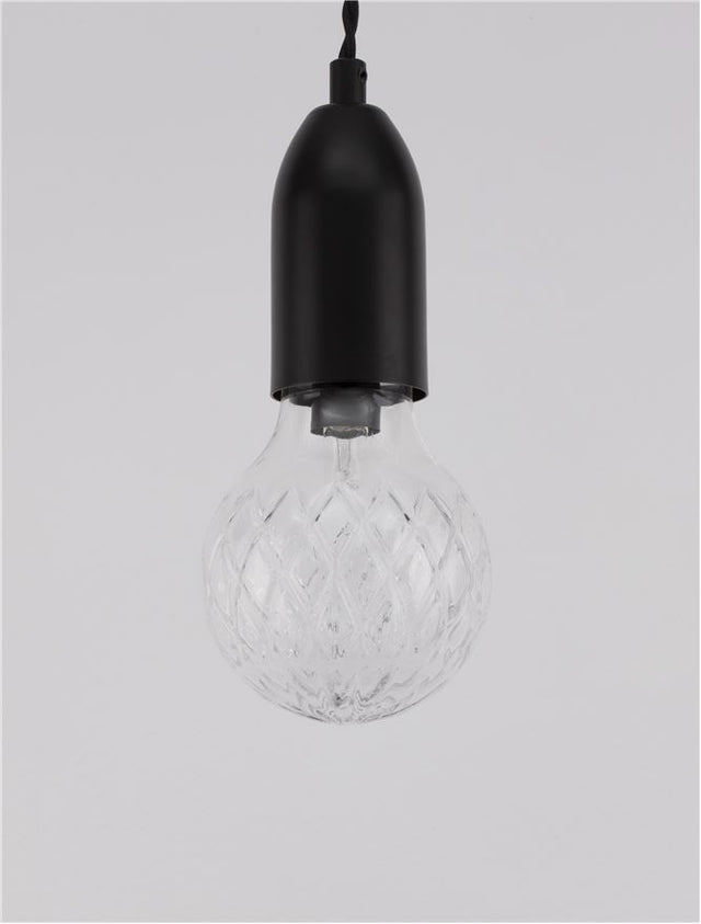 VEDA Black Metal & Clear Glass LED G9 1x6 Watt 230 Volt IP20 Bulb Excluded D: 9.5 H: 120 cm Adjustable height