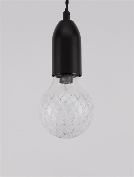VEDA Black Metal & Clear Glass LED G9 1x6 Watt 230 Volt IP20 Bulb Excluded D: 9.5 H: 120 cm Adjustable height