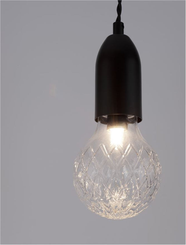 VEDA Black Metal & Clear Glass LED G9 1x6 Watt 230 Volt IP20 Bulb Excluded D: 9.5 H: 120 cm Adjustable height