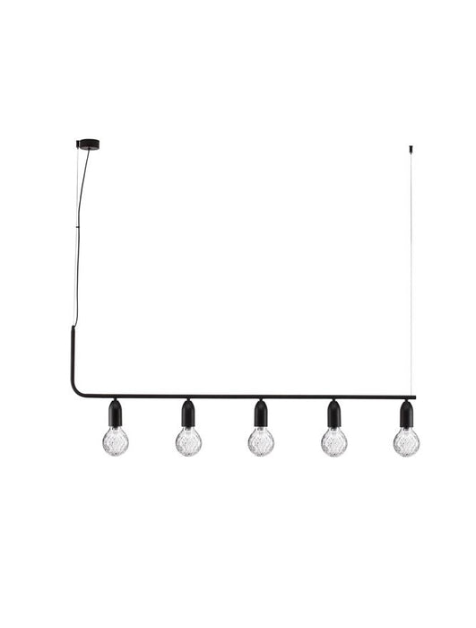VEDA Black Metal & Clear Glass LED G9 5x6 Watt 230 Volt IP20 Bulb Excluded L: 128 W: 10 H: 120 cm Adjustable height