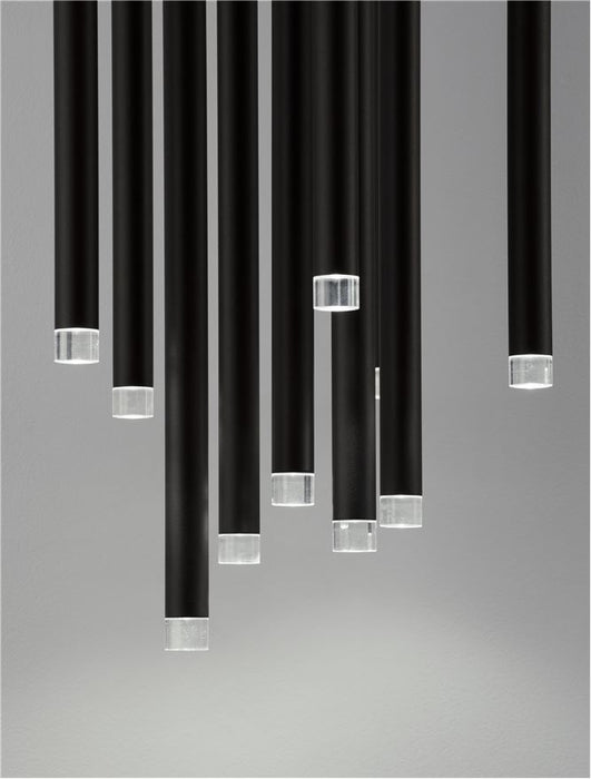 DANDIA Triac Dimmable Black Aluminum LED 69 Watt 220-240 Volt 4223Lm 3000K IP20 D: 40.5 H: 150 cm Adjustable Height