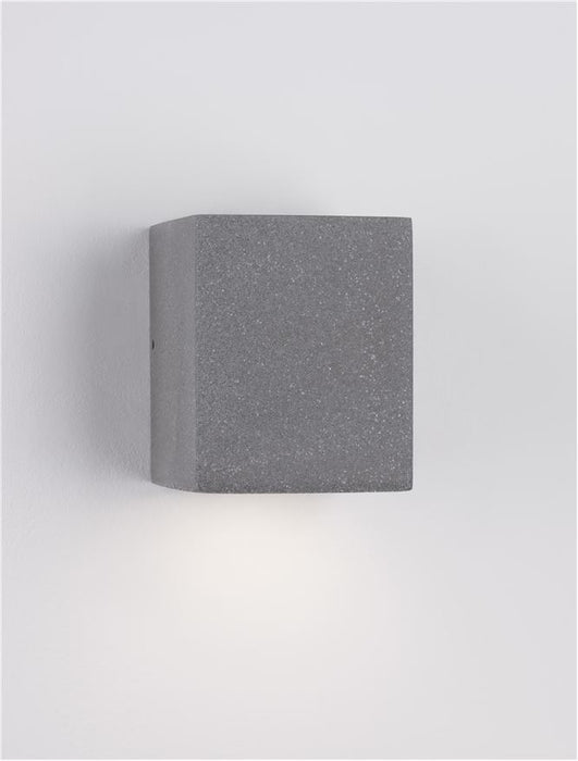 EMILE Gray Cement Glass Diffuser LED 5 Watt 200Lm 3000K 120-230V IP65 Light Down L: 9 W: 9.7 H: 11.2 cm