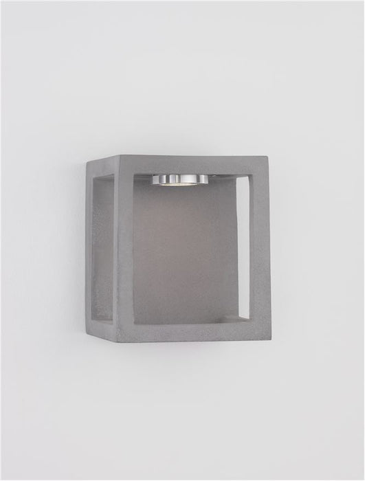 BEV Gray Cement Glass Diffuser LED 5 Watt 200Lm 3000K 120-230V IP65 L: 17 W: 17 H: 20 cm