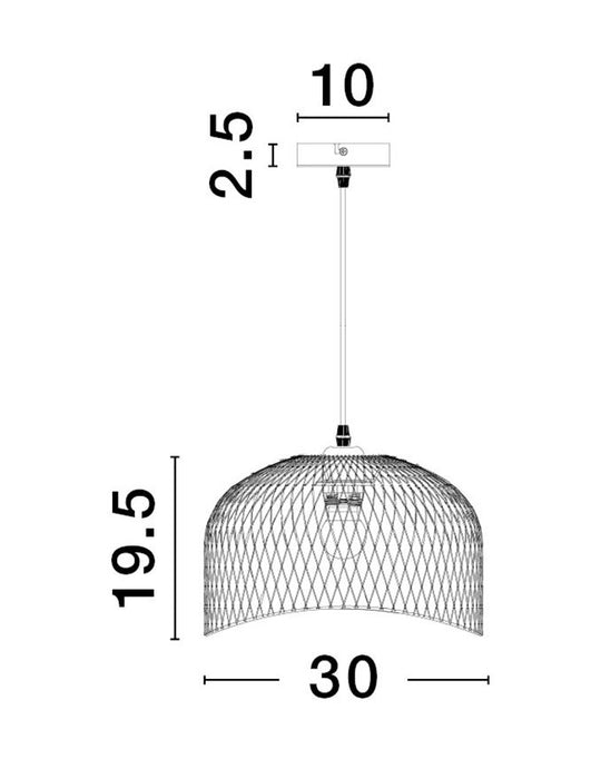 LYRON Matt White Metal Natural Wood LED E27 1x12 Watt 230 Volt IP20 Bulb Excluded D: 30 H1: 19.5 H2: 120 cm Adjustable height