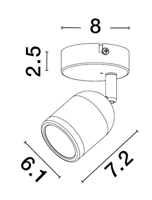ORSON Sandy White Metal LED GU10 1x10 Watt 230 Volt IP44 Bulb Excluded D: 6.1 W: 9.7 H: 7.2 cm Rotating & Adjustable