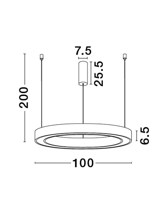 STING Triac Dimmable Sandy Black Aluminium & Acrylic LED 60 Watt 230 Volt 3389Lm 3000K IP20 D: 100 H: 200 cm Adjustable Height